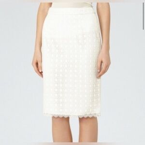 Reiss White Denise Lace Pencil Skirt size 2